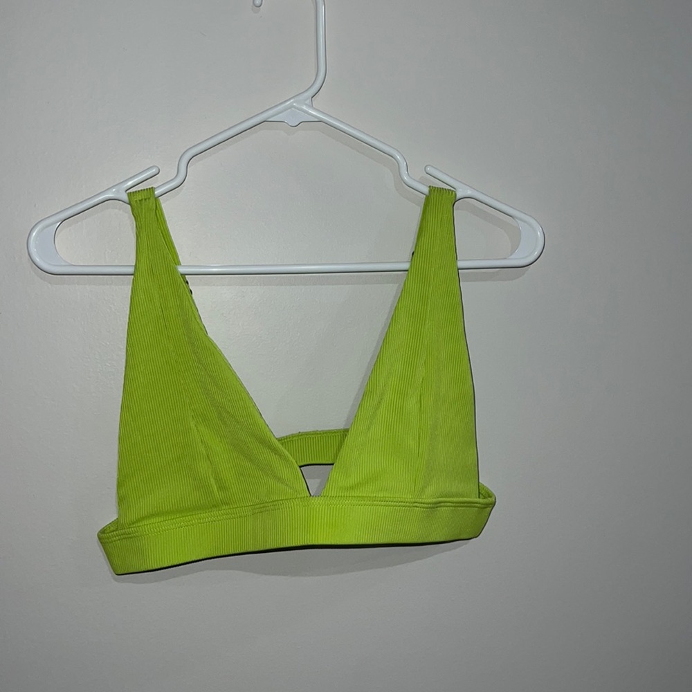 Lime green shein bikini top